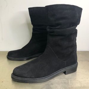 Stuart Weitzman MidCalf Ruched Suede Leather Boots